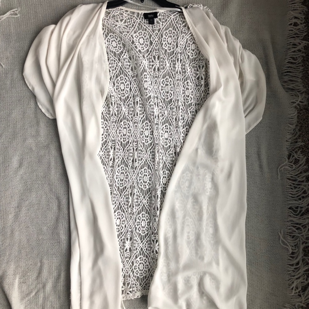 White macrame kimono or cover up